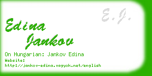 edina jankov business card